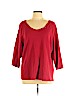 Karen Scott 100% Cotton Red 3/4 Sleeve Top Size 2X - photo 1