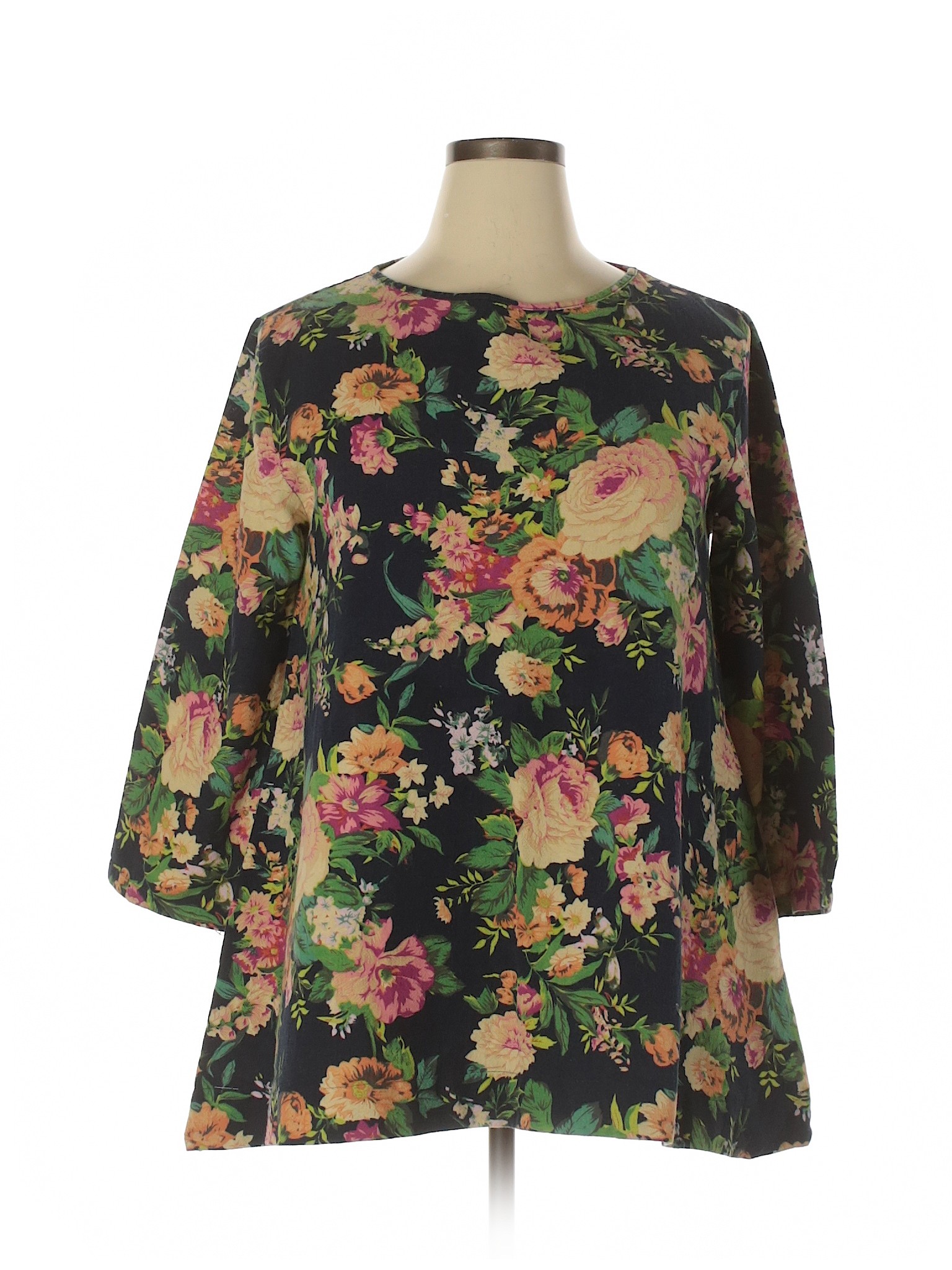 Zanzea Collection Floral Green Blue 3/4 Sleeve Blouse Size XL - 66% off ...