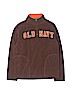 Old Navy 100% Polyester Brown Fleece Jacket Size 10 - 12 - photo 1