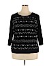 Karen Scott 100% Cotton Black 3/4 Sleeve Top Size 2X - photo 1