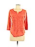 Lucky Brand Orange 3/4 Sleeve Top Size M - photo 1