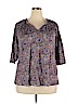 Lucky Brand Purple Short Sleeve Blouse Size 2X - photo 1