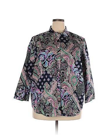 Lauren by Ralph Lauren 3/4 Sleeve Button-Down Shirt (view 1)