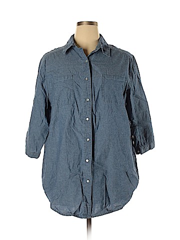 Assorted Brands 3/4 Sleeve Button-Down Shirt (view 1)