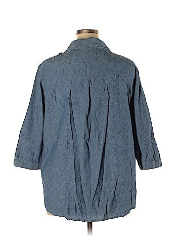 Assorted Brands 3/4 Sleeve Button-Down Shirt (view 2)