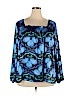 NY Collection Blue Long Sleeve Blouse Size XXL - photo 1