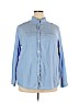H&M 100% Cotton Blue Long Sleeve Button-Down Shirt Size 20 - photo 1
