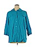Kim Rogers 100% Linen Blue 3/4 Sleeve Button-Down Shirt Size 1X - photo 1
