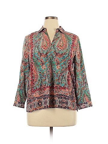 Joan Vass 3/4 Sleeve Blouse (view 1)