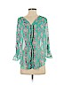 Dina Be 100% Polyester Teal 3/4 Sleeve Blouse Size S - photo 1