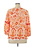Crown & Ivy 100% Rayon Orange 3/4 Sleeve Blouse Size XL - photo 2