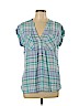 Gap 100% Rayon Blue Short Sleeve Blouse Size M (petite) - photo 1