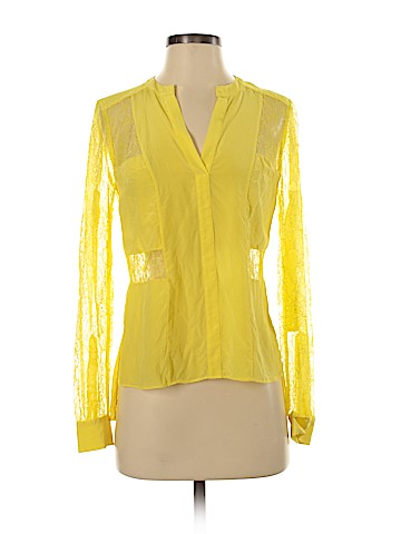 BCBGMAXAZRIA Long Sleeve Silk Top (view 1)