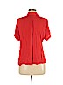 H&M 100% Viscose Red Short Sleeve Button-Down Shirt Size 6 - photo 2