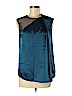 Halston Heritage 100% Triacetate Blue Sleeveless Blouse Size 6 - photo 1