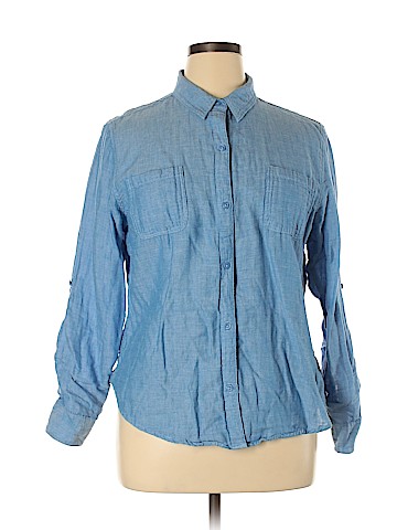 Riders by Lee 3/4 Sleeve Button-Down Shirt (view 1)
