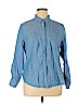 Riders by Lee 100% Cotton Blue 3/4 Sleeve Button-Down Shirt Size XL - photo 1