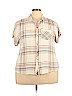 Cato 100% Rayon Ivory Short Sleeve Button-Down Shirt Size 22 - 24 - photo 1