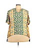 Democracy 100% Rayon Green Short Sleeve Blouse Size 2X - photo 1