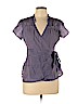 Banana Republic Factory Store Purple Short Sleeve Blouse Size L (petite) - photo 1