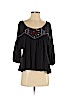 Free People 100% Cotton Black 3/4 Sleeve Top Size XS - photo 1