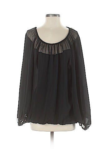Tamara Mellon Long Sleeve Silk Top (view 1)