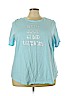 Lane Bryant 100% Cotton Blue Short Sleeve T-Shirt Size 28 - 26 Plus - photo 1