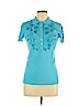 Ebene by Patrick Assuline Blue Short Sleeve Top Size Lg (3) - photo 1