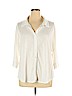 Lace & Mesh Ivory Long Sleeve Button-Down Shirt Size 1X - photo 1