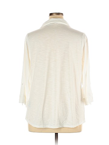 Lace & Mesh Long Sleeve Button-Down Shirt (view 2)