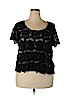 Torrid 100% Cotton Black Short Sleeve Blouse Size 2X Plus (2) - photo 1