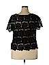 Torrid 100% Cotton Black Short Sleeve Blouse Size 2X Plus (2) - photo 2