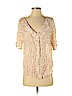 Free People 100% Rayon Ivory Short Sleeve Blouse Size XS - photo 1