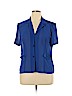 Studio I Blue Short Sleeve Blouse Size 16 - photo 1