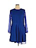 labelBe 100% Polyester Blue Casual Dress Size 16 - photo 1