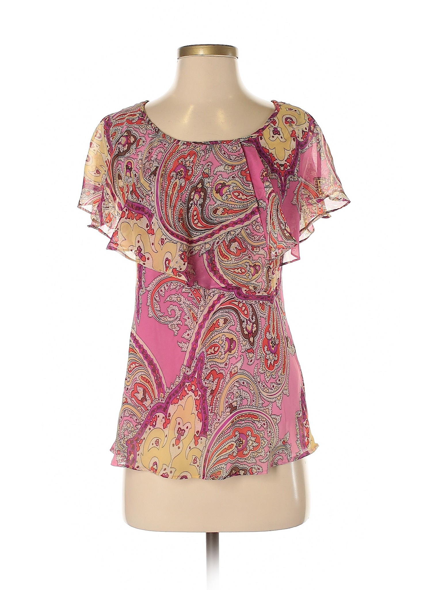 Sunny Leigh Women Pink Short Sleeve Blouse S | eBay
