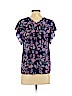 Rebecca Taylor 100% Silk Purple Short Sleeve Silk Top Size 4 - photo 2