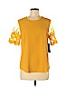 Lulu's 100% Polyester Yellow Short Sleeve Blouse Size M - photo 1