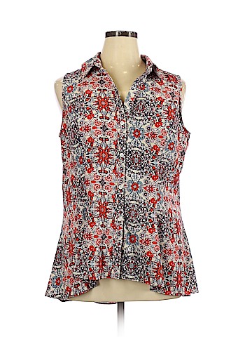 Beige by ECI Sleeveless Button-Down Shirt (view 1)