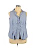 Assorted Brands 100% Cotton Blue Sleeveless Button-Down Shirt Size 1X - photo 1