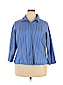 Croft & Barrow Plus Blue 3/4 Sleeve Button-Down Shirt Size 2X - photo 1