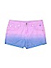 Justice 100% Cotton Color Block Purple Denim Shorts Size 14 - photo 1