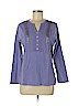 Appleseeds 100% Cotton Purple Long Sleeve Henley Size M (petite) - photo 1