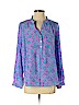 Alice & Trixie 100% Silk Blue Long Sleeve Button-Down Shirt Size S - photo 1