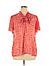 Ann Taylor LOFT 100% Polyester Orange Short Sleeve Blouse Size XL - photo 1