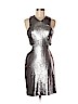 Halston Heritage Silver Cocktail Dress Size 6 - photo 1