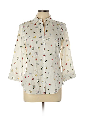 PaperWhite 3/4 Sleeve Button-Down Shirt (view 1)