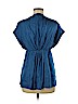 Robert Rodriguez 100% Silk Blue Short Sleeve Silk Top Size 6 - photo 2
