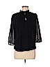 Ann Taylor 100% Polyester Black Long Sleeve Blouse Size M (petite) - photo 1