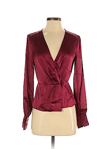 Intermix Long Sleeve Silk Top (view 1)